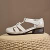 Sandali da Donna in Vera Pelle Comodi Suole Morbide Scarpe Moda Estiva Tacco Basso Sandali Romani Gladiatore da Donna