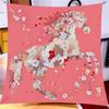 90CM Silk Scarf Women Flower Horse Print Square Scarves Head Echarpes Silk Foulards Femme Wraps Beach Shawls Bandana Lady Hijab