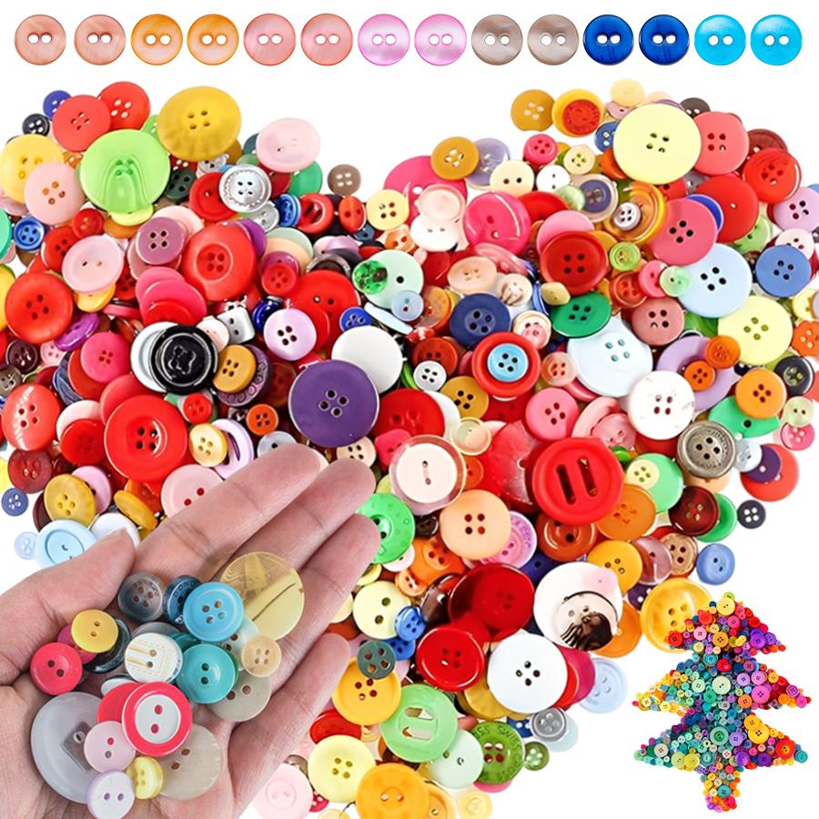 40/80pcs 0.7-2.5cm Round Plastic Button for DIY Crafts Sewing Household Sewing Accessories Clothing Decoration Button