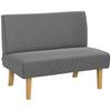 2-Seater Sofa with Corduroy Cover, Thick Padding, and Solid Wooden Legs for Living Room, Bedroom, Office, Grey