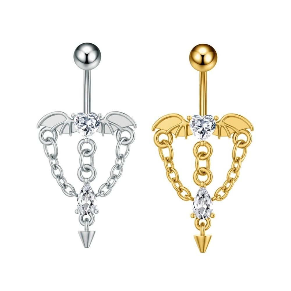 Elegant Gem Navel Piercing Copper Shiny Body Jewelry Crystal Ball Belly Button Rings  Accessories