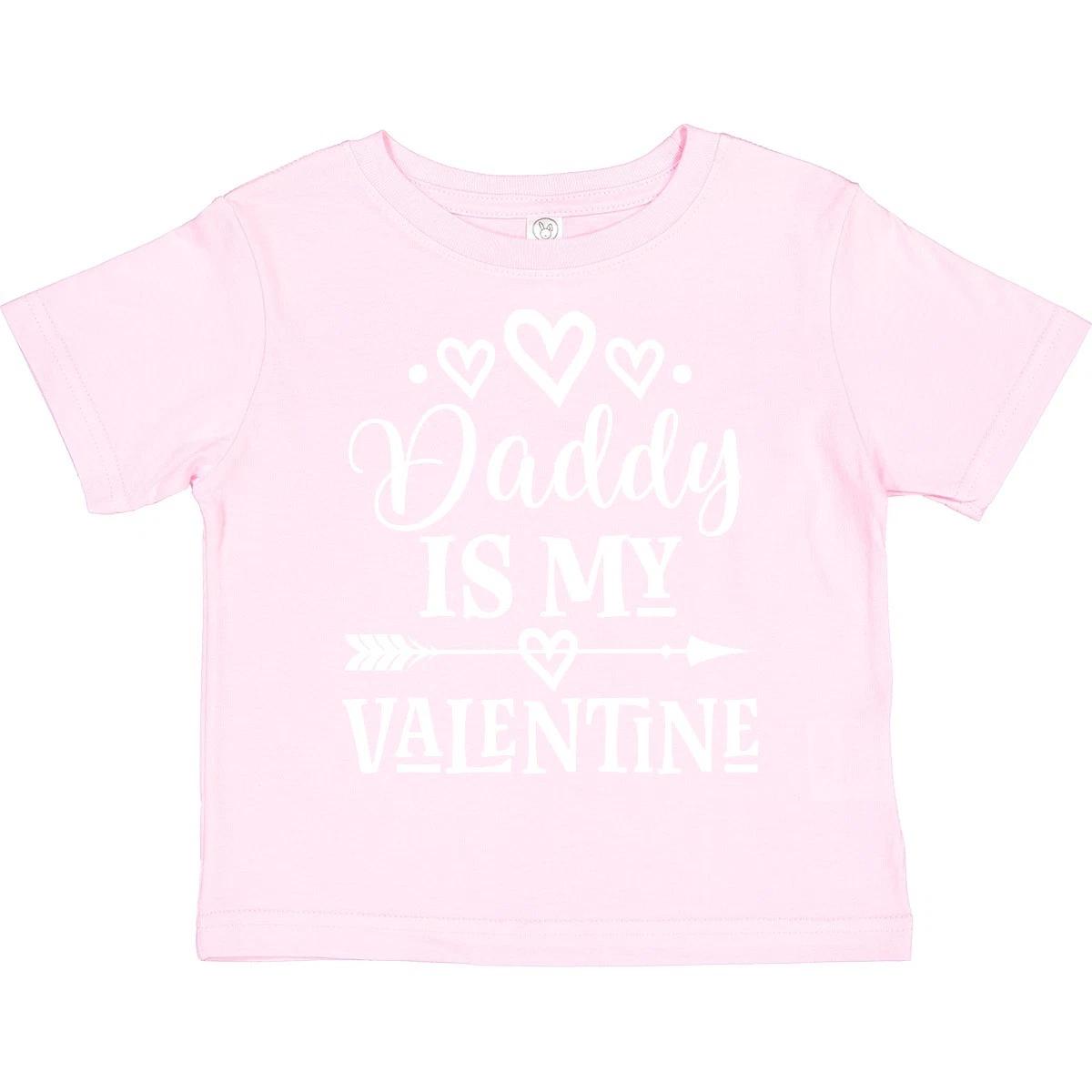 Inktastic Daddy Is My Valentine Girls Toddler kids boys T-Shirt Girl Child Clothing Heart 130