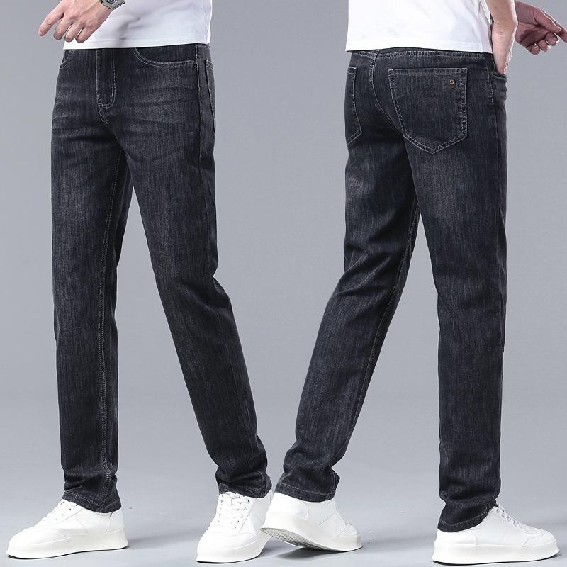 JYL Spring and autumn jeans men's straight hair business daily flexibility universal middle age