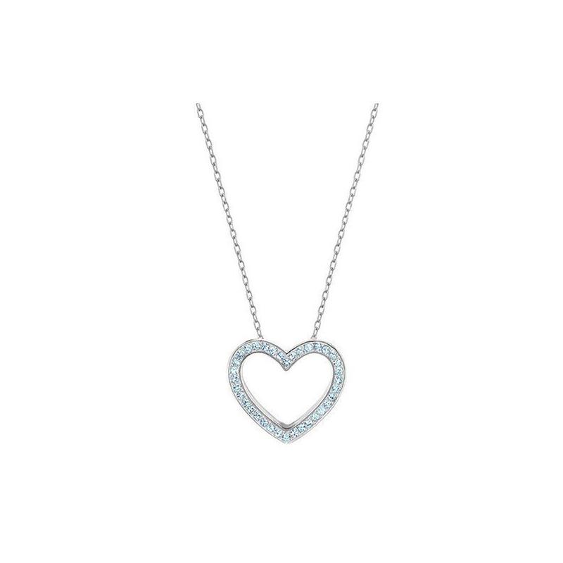 Swarovski Cupid two-tone heart-shaped crystal rhodium-plated metal necklace for women 5118810