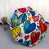 1pc Heart Colors Automatic Open/close Umbrella, 8-Rib sturdy structure, Auto Folding/Opening, Portable Travel Umbrella for Women,098