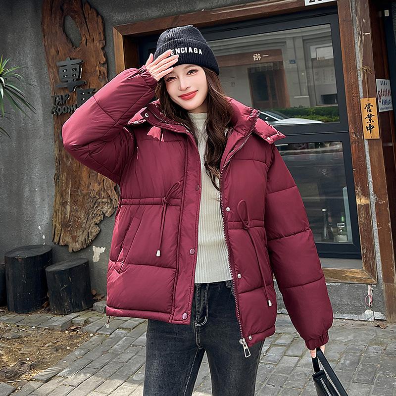 

Женская хлопковая куртка с капюшоном 2025, корейский стиль, модная, универсальная, свободная, теплая, зимняя, хлопковое пальто, верхняя одежда XXL