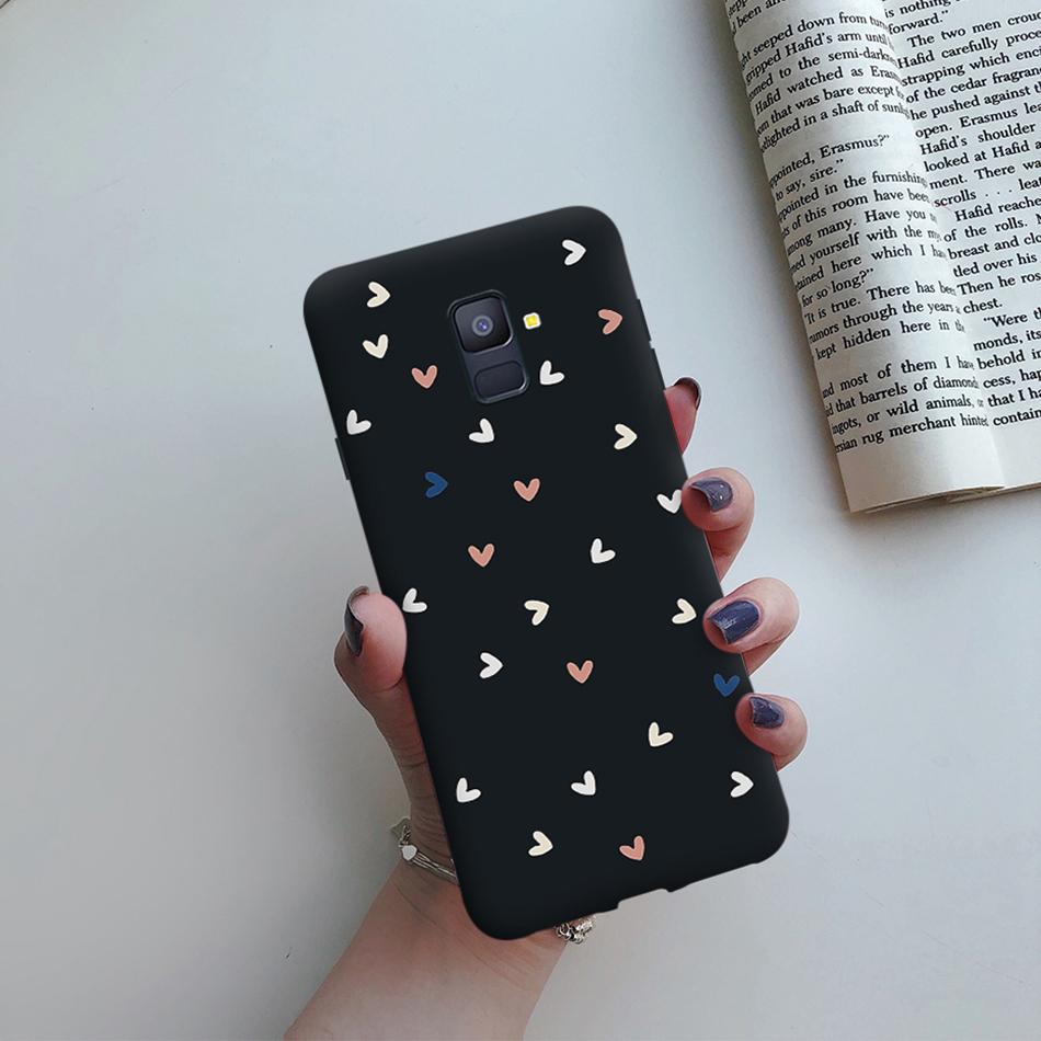 Love Heart Case For Samsung A6 2018 Cover A600F Silicon Tpu Phone Case For Samsung Galaxy A 6 A6 Plus 2018 A605F Case Cat Cactus