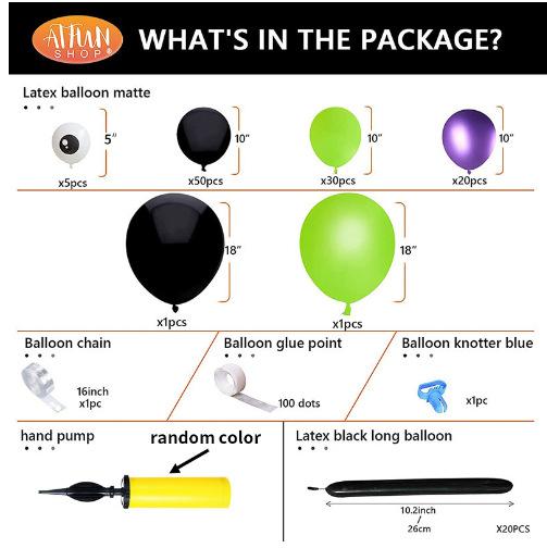Halloween Balloon Set, Spider Eye Balloon Chain Set, Holiday Party Supplies Balloon Decoration
