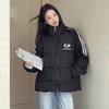 Three Bars Cotton-padded Jacket Women's Winter Thickened New Oversize Cotton-padded Jacket Bread Jacket