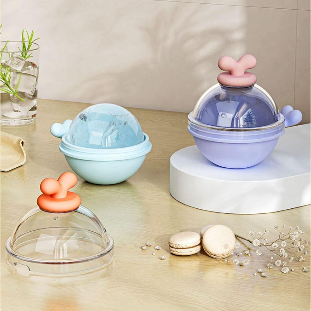 

Big Ice Cube Mold Round Ice Box Easy Clean Ball Ice Maker Cocktail бежевий
