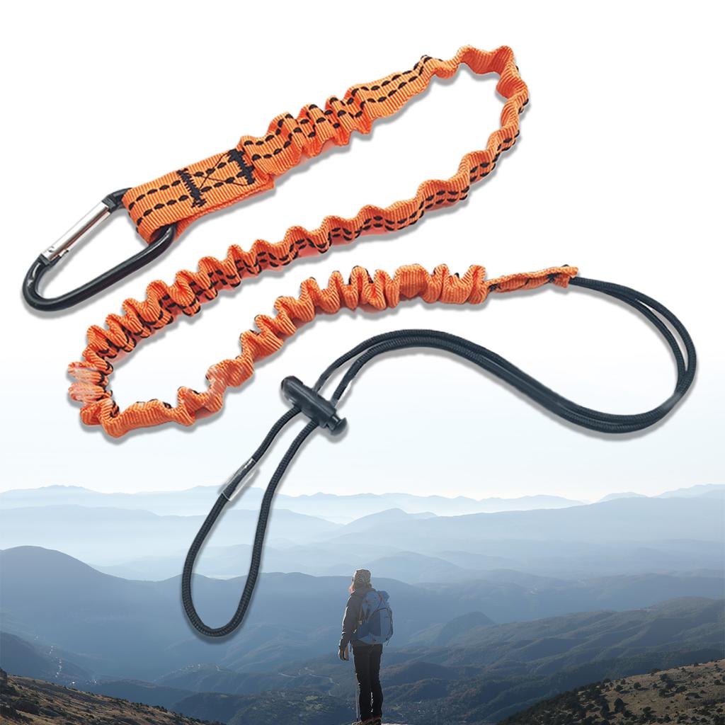 Portable Tool Lanyard Portable Anti-Falling Safety Rope Tool Leash Retractable Bungee Cord with Lock Carabiner