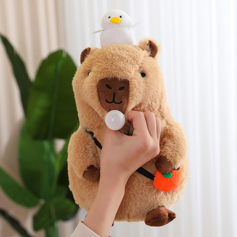 Squeaking Capybara Plush Toy - Cute Stuffed Animal Pillow Doll, Perfect Birthday Gift