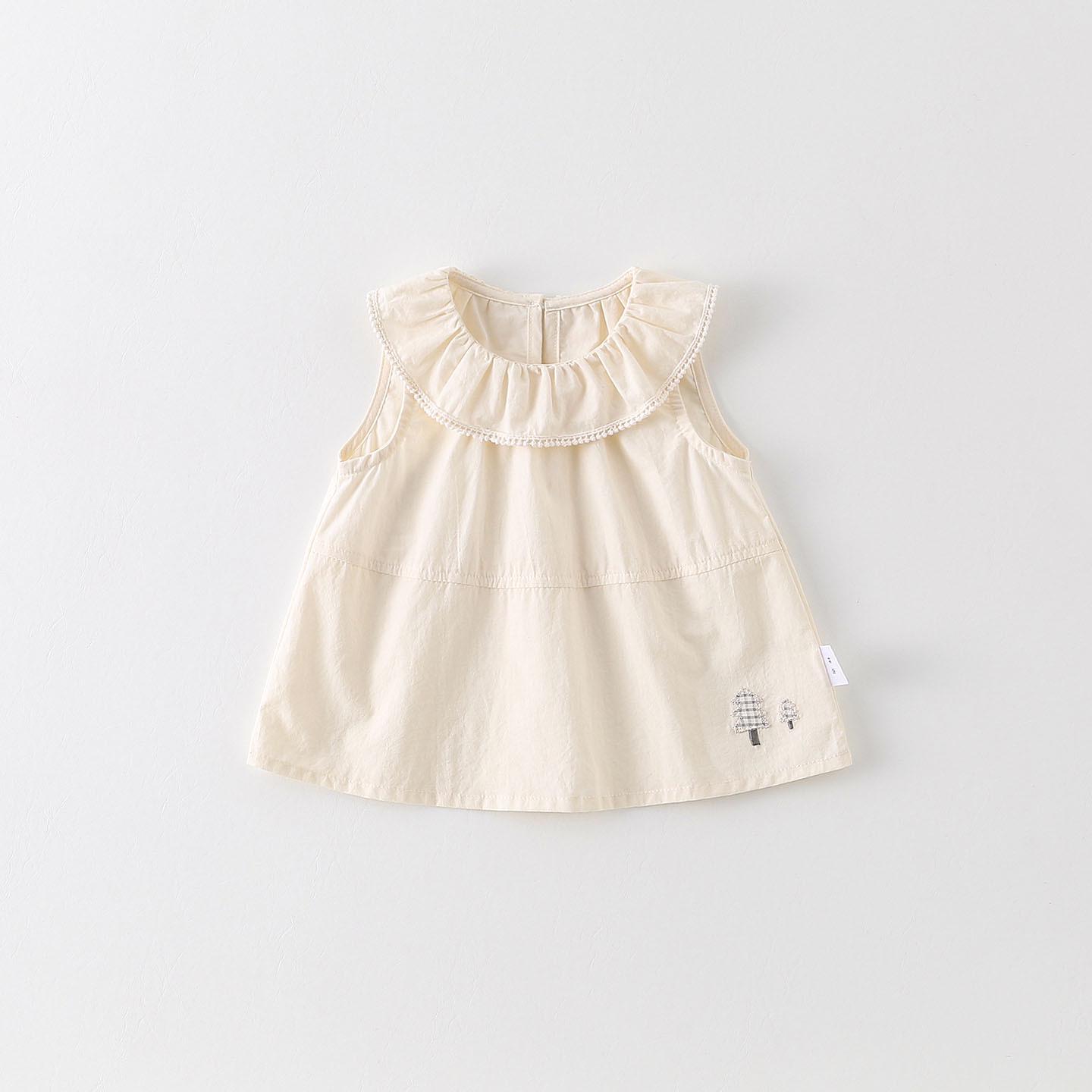 2026 New Summer Sleeveless Doll T-Shirt & Versatile Pants Set for Baby Girls & Toddlers