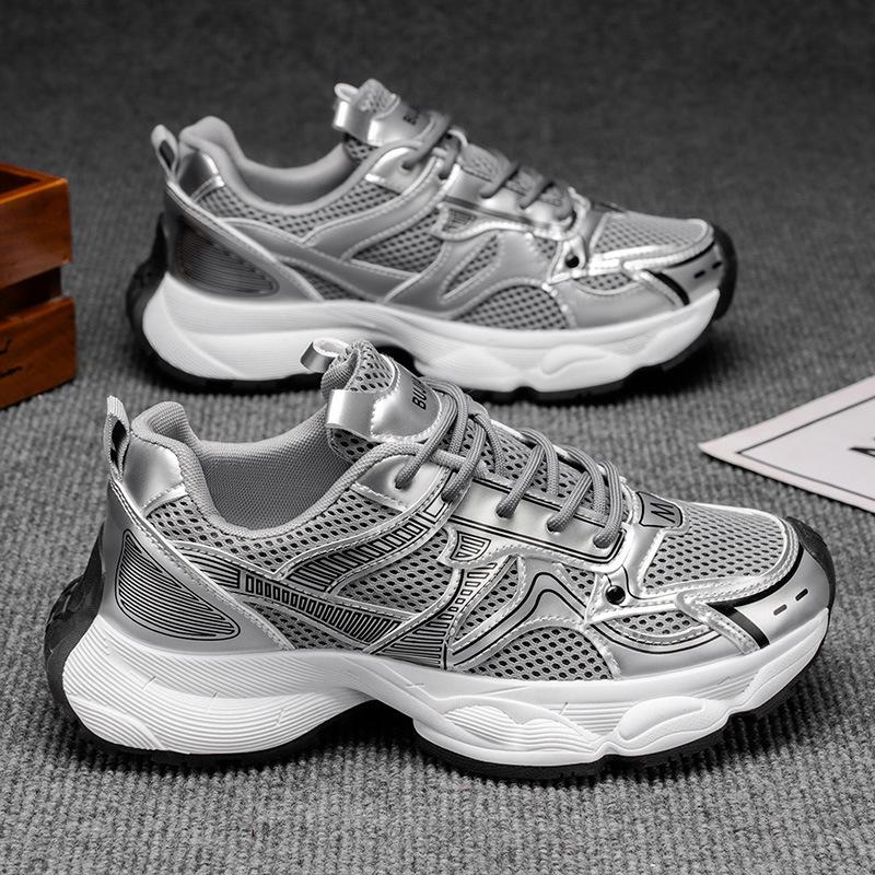 Summer New Mesh Breathable Outdoor Dad Shoes Ins Thick-soled Heightening Sports and Leisure Shoes