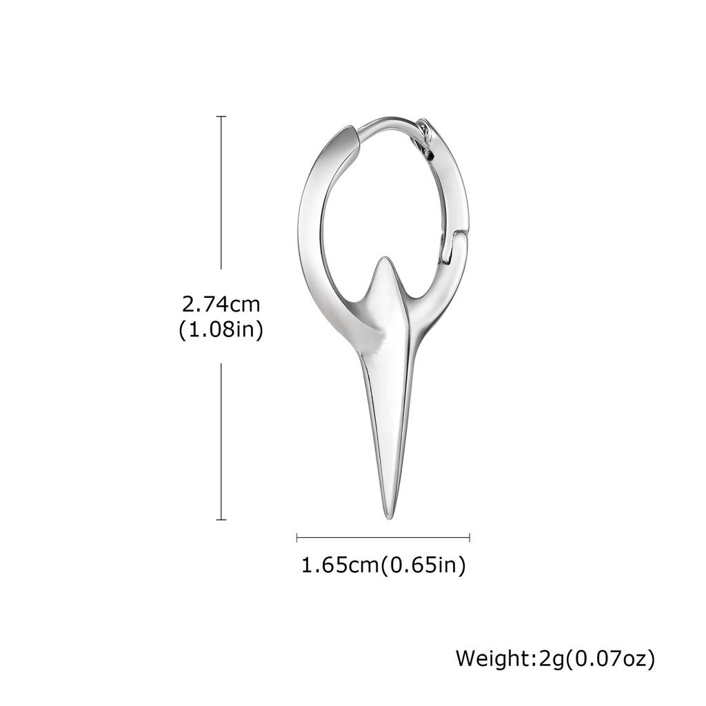 Vnox Personality Cool Mens Hoop Earrings, Silver Color Metal Hoops, Punk Hiphop Piercing Ear Jewelry