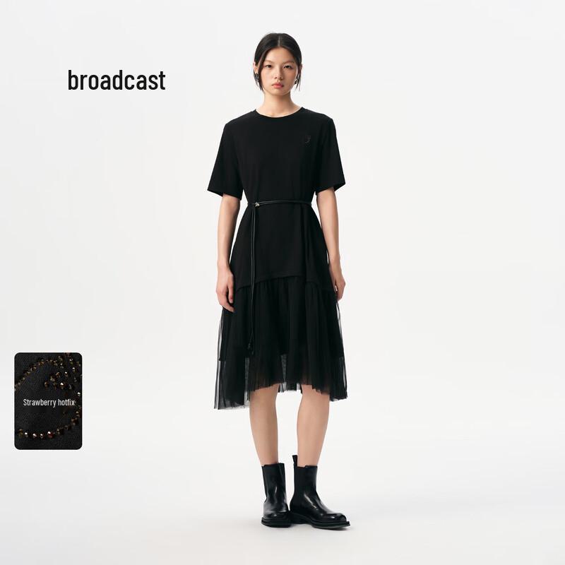 

Broadcast Elegant Mesh Patchwork Midi Dress