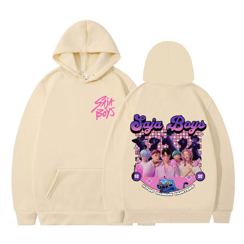 Saja Boys Kpop Demon Hunter Funny Cartoon Hoodie Autumn and Winter Aesthetic Trend Hip-hop Pullover Men Women Oversized Hoodies