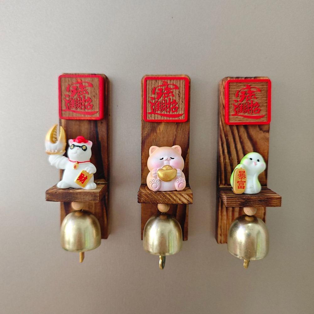 

Cute Wooden Door Bell Door Opening Delightful Sound Fridge Magnet Magnetic Japanese Style Wind Chime Fridge