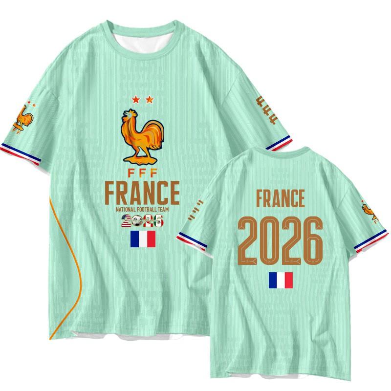 Maglia Fan Nazionale Francese Mbappe T-shirt Sportiva Unisex Manica Corta Asciugatura Rapida