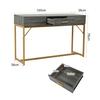 Console Table with 2 Drawers Light Luxury Modern Metal Golden Frame Living Room Farmhouse Long Hallway Table Behind Sofa Narrow Entryway