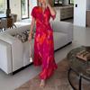 Summer new women's clothing, European and American dresses, fashionable and casual vacation style lace-up loose long skirts