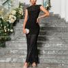 European and American Fashion Suit Skirt, New Casual Lace Mesh Slim Backless Dress Suit