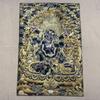 35"Thangka Embroidery Tibetan Buddhism silk Embroidery six arm Mahakala Vajra Buddha Thangka hanging screen Town house