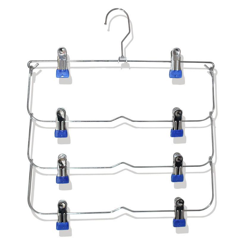 Multi-Functional Home Non-Slip Metal Pants Rack Creative Stainless Steel Seamless Hanger Simple Storage Skirt Rack