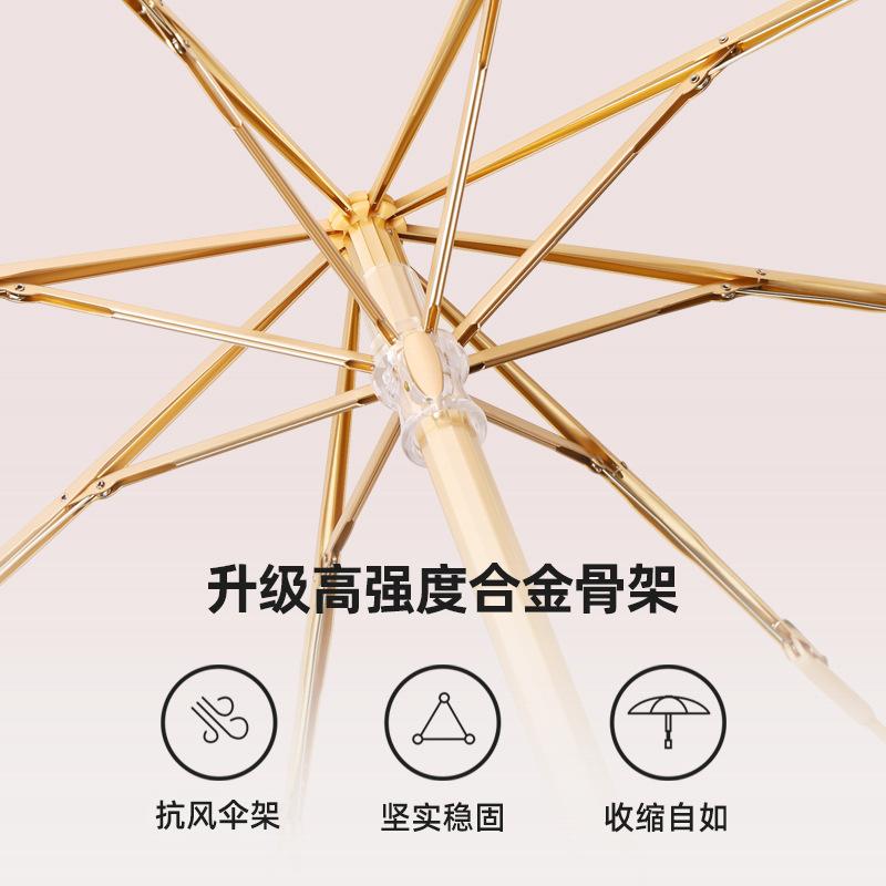 New popular two-color double-sided vinyl color umbrella three-fold sunscreen umbrella weather and rain parasol