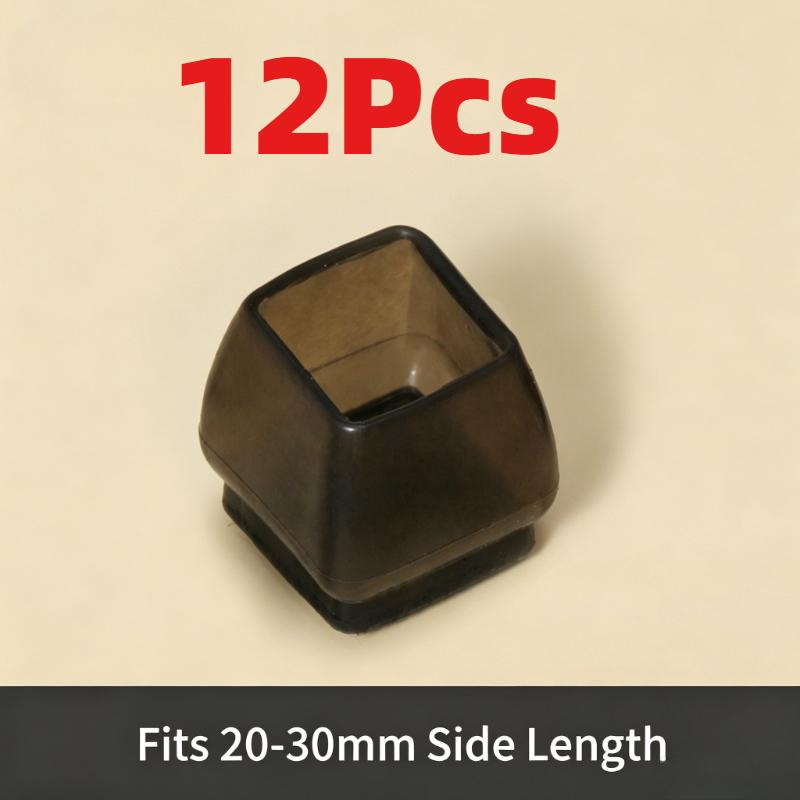 12-24Pcs Chair Leg Caps Anti-Slip Wear Resistant Noise Reducing Floor Protectors, 3 Optional Shapes: Round Square Rectangle