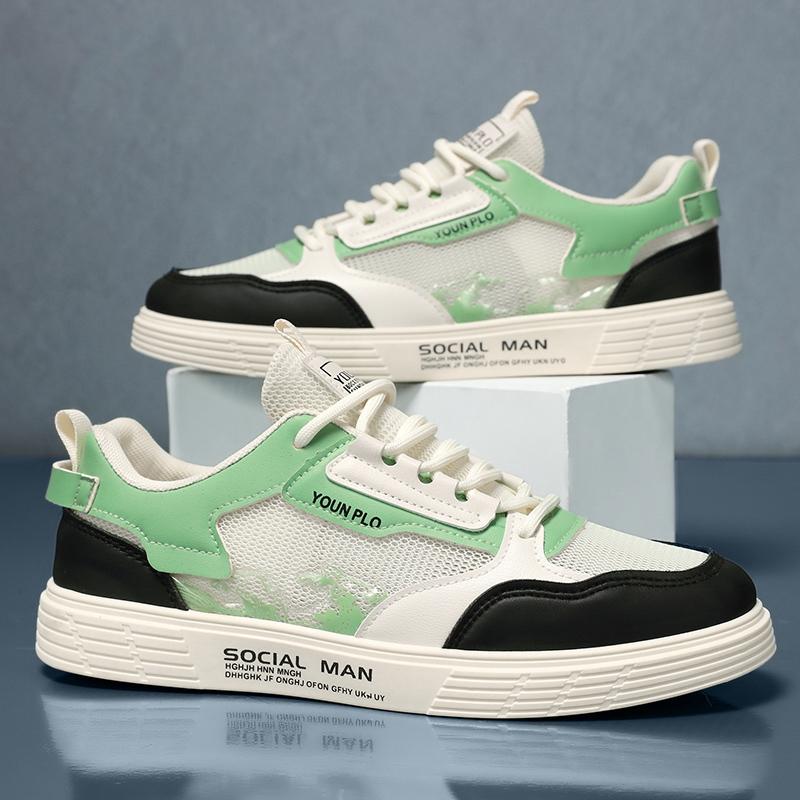 

Мужская обувь, мужская парусиновая обувь, уличная четырехсезонная дышащая мужская обувь для доски, мужская модная дышащая повседневная офисная обувь 44 зелёный