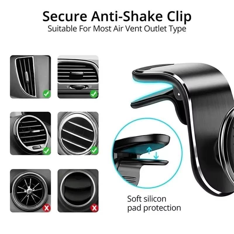Secure Magnetic Car Mount Air Vent Phone Stand Strong Grip 360° Adjustable Holder