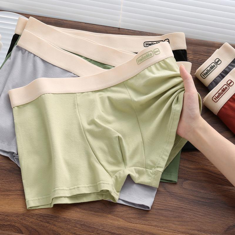 Large Size Men's Spring and Summer Cotton Anti Bacterial Breathable Youth Flat Angle Underwear