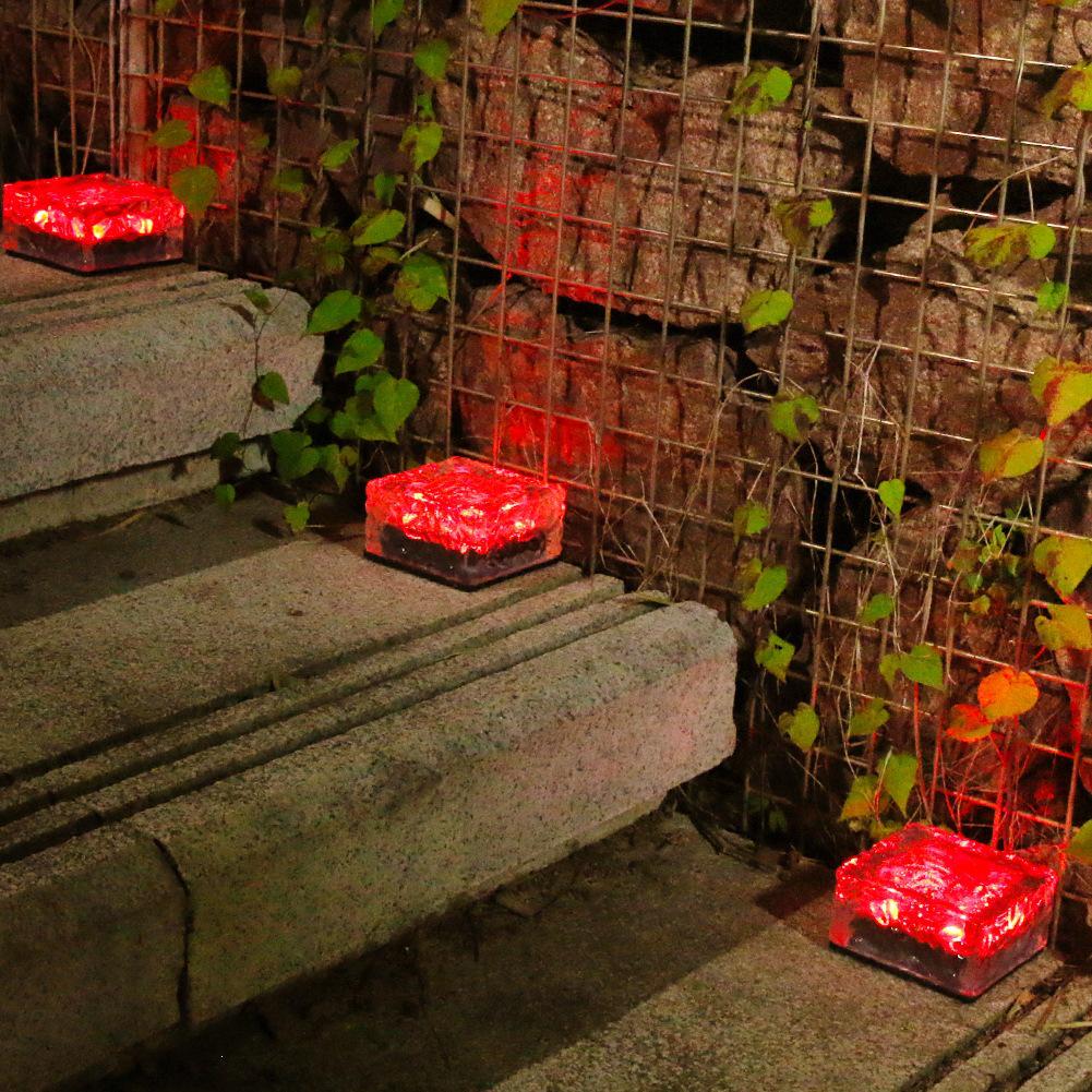Solar 4-LED Ice Brick Paving Light for Outdoor Courtyard Décor