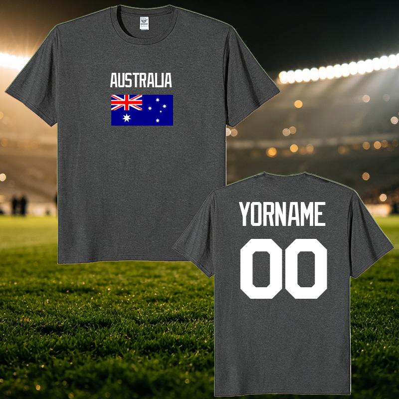Australia National Football Custom Name Number T Shirt Unisex Personalized Diy 2026 Football Tour Match Day Fan Streetwear Tee