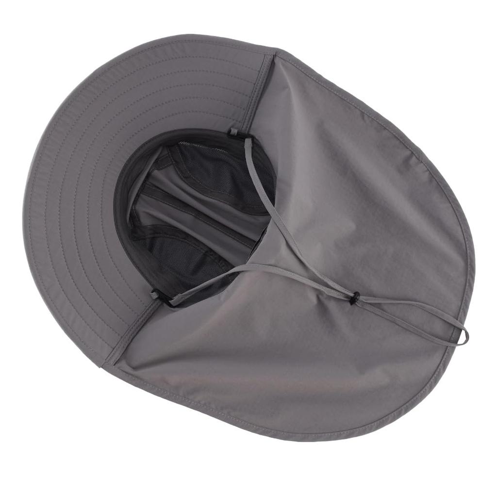 Connectyle UPF Adventure Sun Wide UV Safari Hat with Neck Ideal for Dark Gray 50+ Hat, Unisex, Brim, Protection, Cover, Fishing, Gardening,