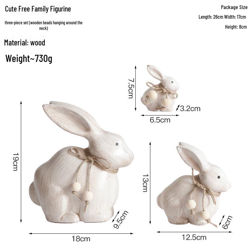 Nordic Wooden Rabbit Figurine - Home Décor for Wine & TV Cabinets, Entryway Gift
