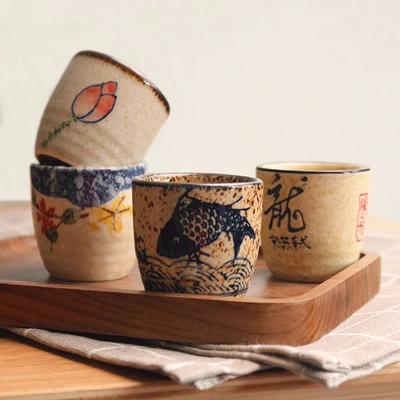 Copa de vino blanco antigua de cerámica estilo japonés de 50 ml, juego de sake, taza de café retro para el hogar, jarra de vino, copa clásica para shochu