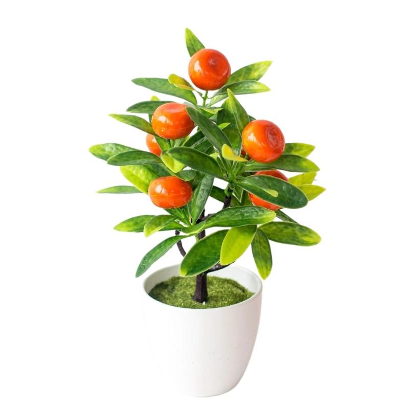 Artificial Plants Bonsai Small Fruit Tree Potted Bonsai Simulation Decor Artificial Ornaments Artificial Plant Bonsai Home Decor