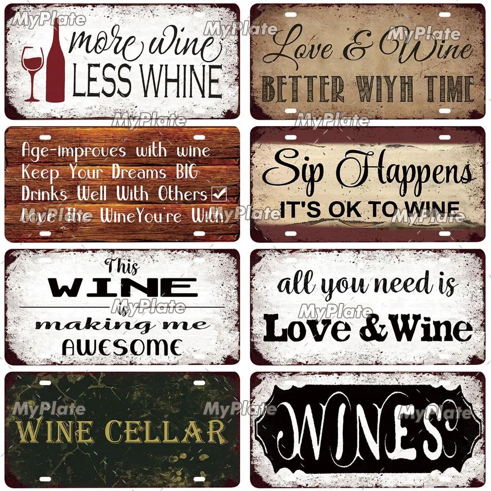 Wein Metallschild Kaffee Blechschild Nummernschild Vintage Dekoration Man Cave Plakette Heim Wanddeko Barschild Poster