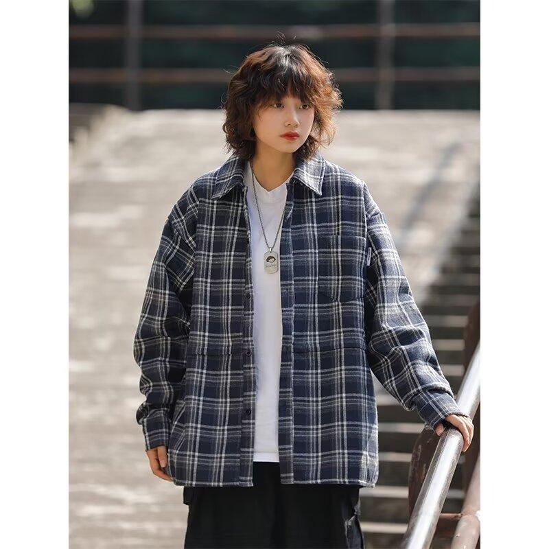 2024 Letter Long Sleeve Shirt Japanese Hong Kong Style Ins Loose Shirt Boys Summer Trendy Versatile Casual Coat