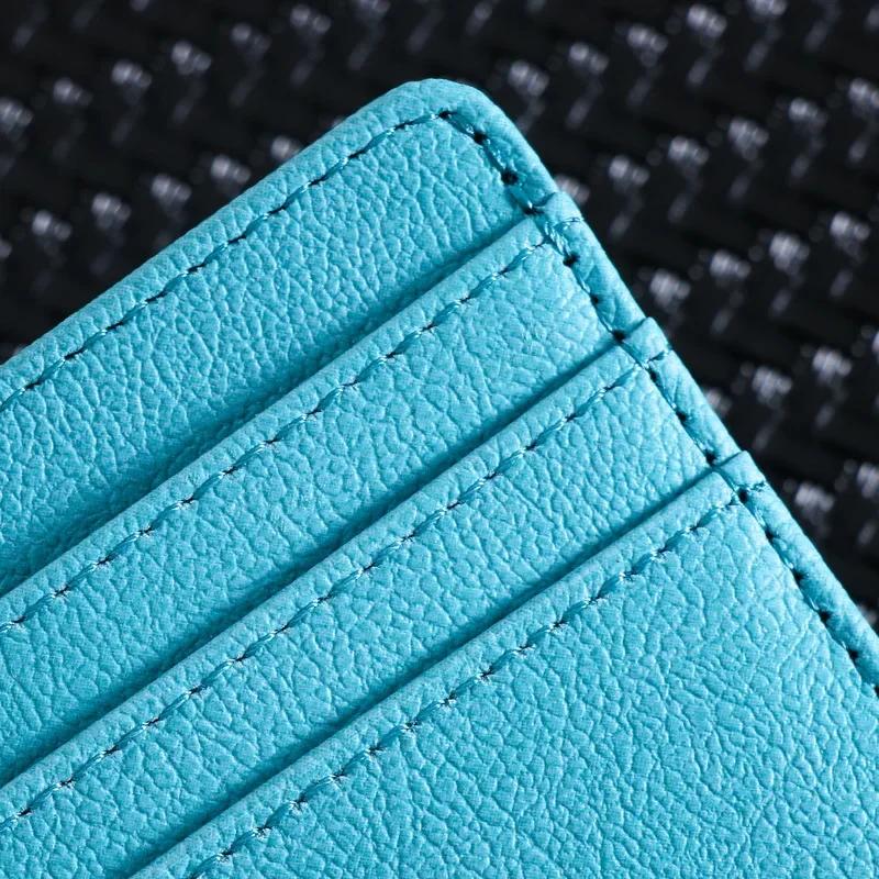 1 porte-cartes d'identité en cuir PU couleur bonbon, boîte pour cartes de crédit bancaires, étui mince à plusieurs fentes, portefeuille pour femmes et hommes, couverture de cartes de visite