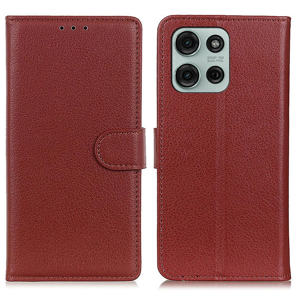 For Motorola Moto G75 5G Wallet Case PU Leather Phone Cover Litchi Texture