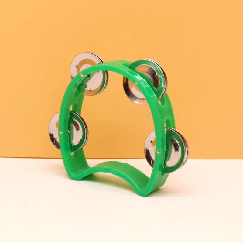 Plastic Hand Held Percussion Tambourine Jingle Bells Rhythm Instruments Music Educational Toy For Early Childhood Development