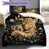 Hugging Animals  Pattern Bedding Quilt Set Quilt Cover Pillowcase Home Decoration  Gift (1 * duvet cover + 2 * pillowcase, without core)