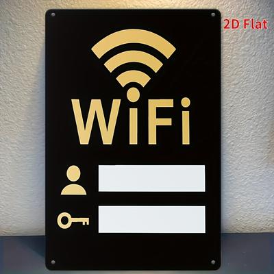 WLAN Metallschild - , Retro Wandplakette mit WLAN-Symbol, Benutzer- und Schlüsselsymbolen, Perfekt für Zuhause, Bar, Café, Garagendekoration