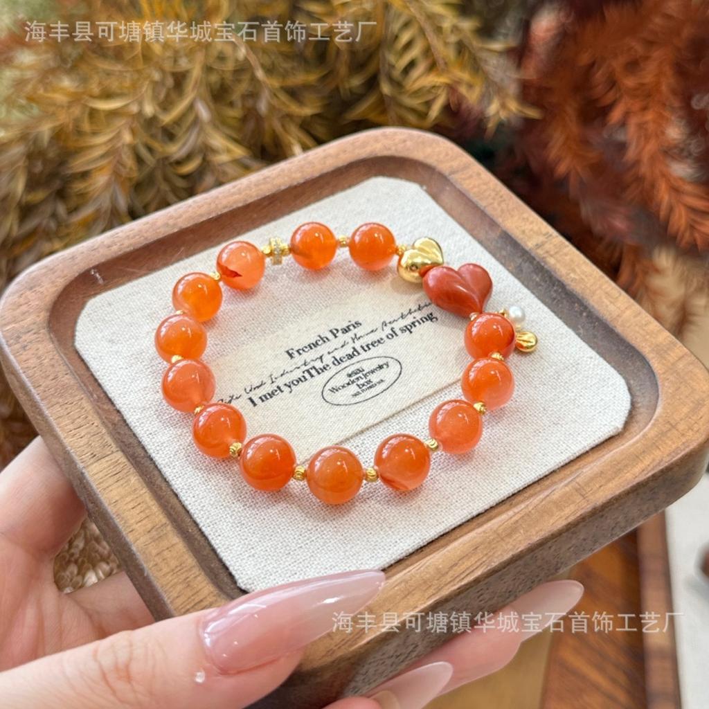 Natural Crystal Love White Crystal Bracelet Light Luxury High-End Crystal Bracelet Nanhong Jewelry