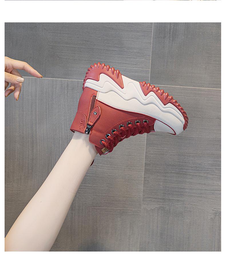 677 Damen 7CM Versteckter Absatz Echtes Leder Plateau Schuhe - Frühling 2025 Koreanischer Stil