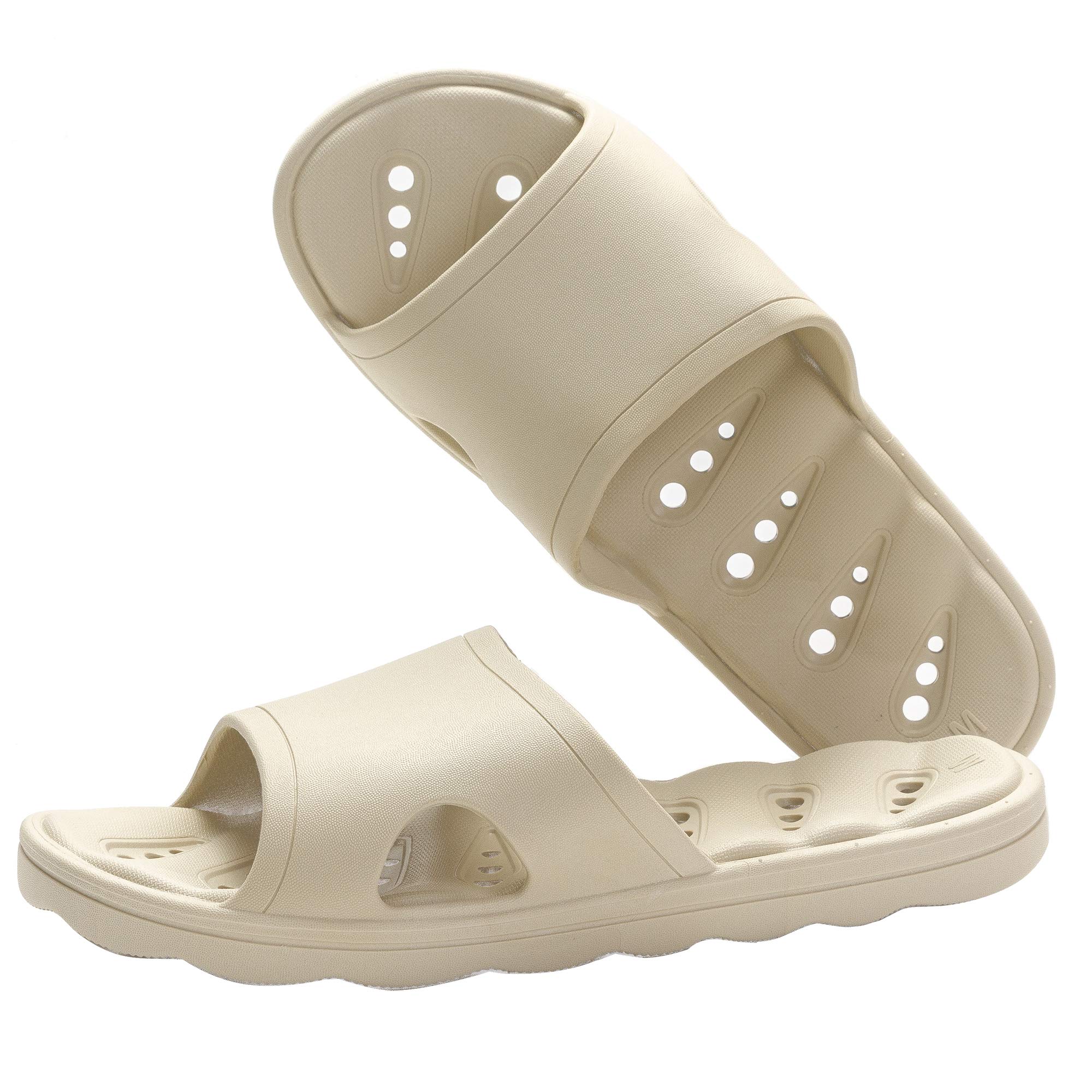 

KOCOTA Balcony Sandals with Perforated Light XL Shrink-Resistant Soles, Water-Resistant Slippers, Unisex, Khaki,