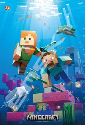 Ensky MINECRAFT Aquatic 26x38cm Art Crystal Puzzle, 300 Teile, ART CRYSTAL JIGSAW 300-AC052